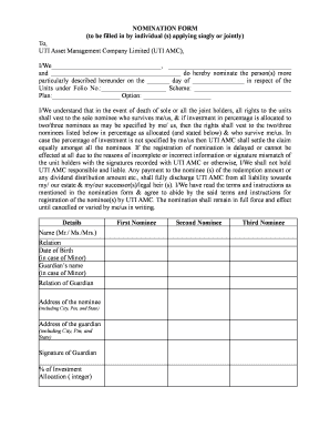 UTI AMC Nomination Form