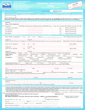 Quantum Mutual Fund Application Form