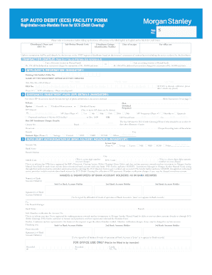 SIP Auto Debit ECS Facility Form
