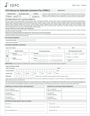 Systematic Investment Plan Application Form