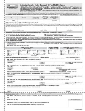 HDFC Mutual Fund Application Form