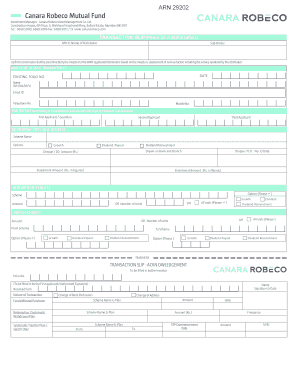 Canara Robeco Mutual Fund Transaction Slip
