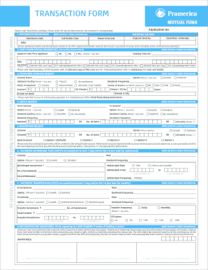 Pramerica Mutual Fund Transaction Form