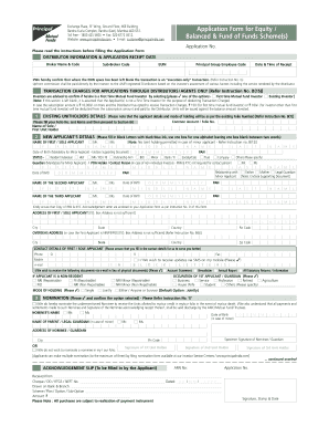 Principal Mutual Fund Application Form