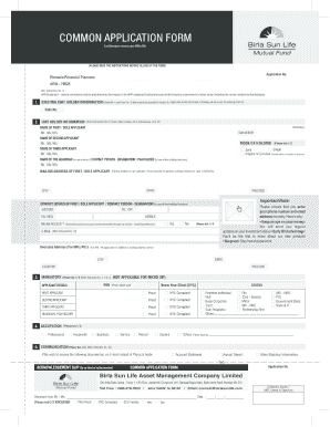 Common Application Form for Mutual Fund Investment