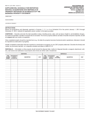 California BOE-571-D Supplemental Schedule