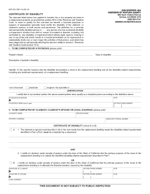 California Certificate of Disability