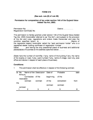 Gujarat Value Added Tax Composition Permission