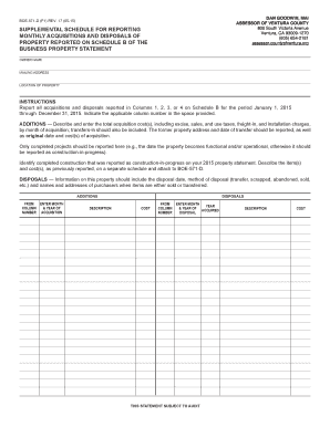 California Business Property Supplemental Schedule