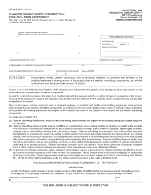 California Seismic Safety Construction Exclusion Claim