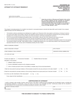 Affidavit of Cotenant Residency