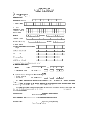 VAT Refund Order Form 23A