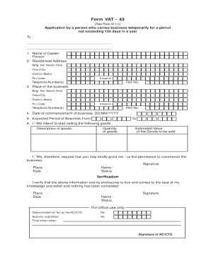 VAT Application for Temporary Business