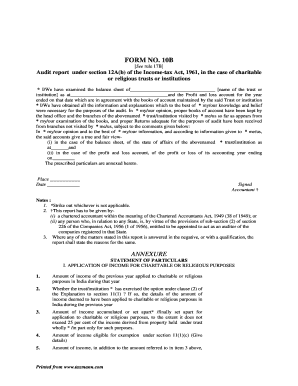 Form 10B Audit Report for Charitable Trusts