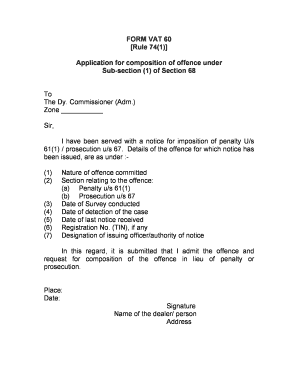 VAT 60 Form