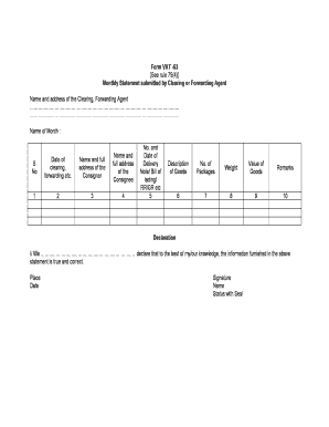 VAT-63 Monthly Statement
