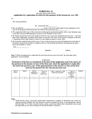 Form 11 Application for Firm Registration