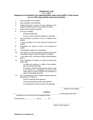 Form 37G Property Transfer Statement