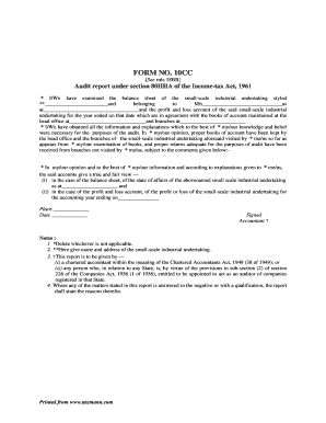 Form 10CC Audit Report