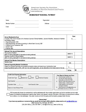 Membership Renewal Payment Form