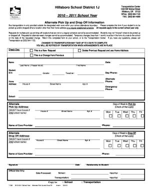 School District Transportation Request Form
