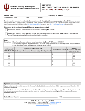 Statement of Tax Non-Filer Form