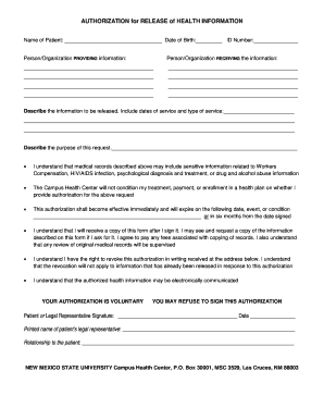 Authorization for Release of Health Information