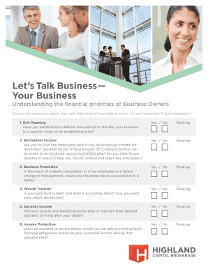 Business Financial Priorities Survey