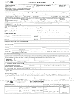 SIP Investment Form