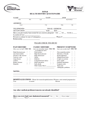 Health History Questionnaire