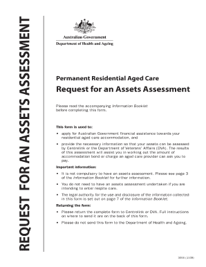 Australian Government Aged Care Assets Assessment Form