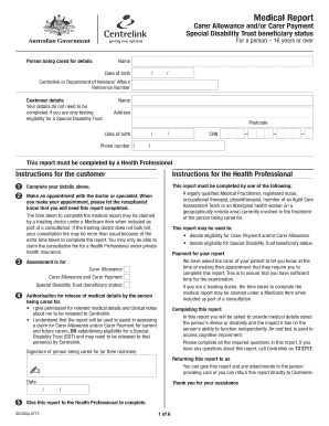 Carer Allowance and Payment Medical Report
