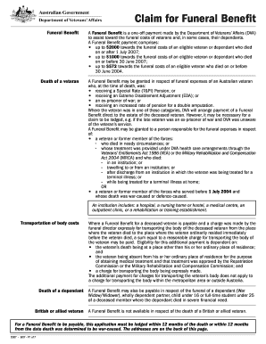 Funeral Benefit Claim Form