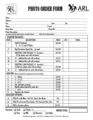 Photo Order Form