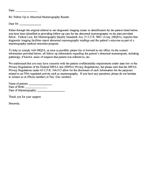 Follow Up to Abnormal Mammography Results