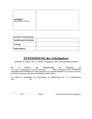 Zustimmung des Arbeitgebers zur Einberufung