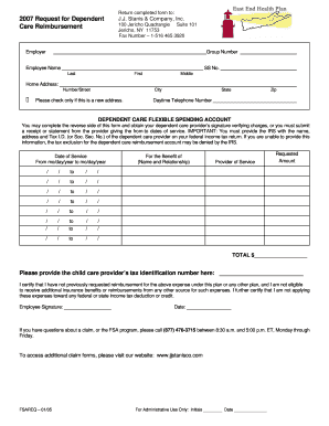 Dependent Care Reimbursement Form