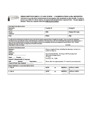 Prescription Drug Claim Form