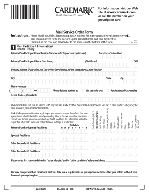 Caremark Mail Service Order Form