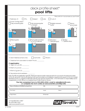 Pool Lift Deck Profile Form