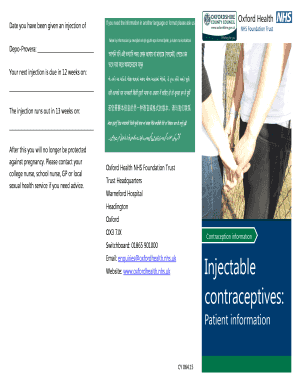 Depo-Provera Injection Record