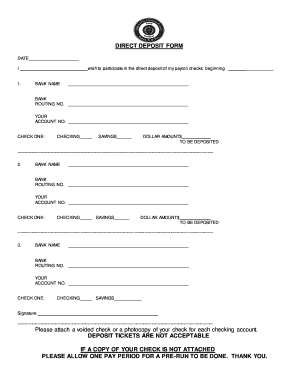 Direct Deposit Form