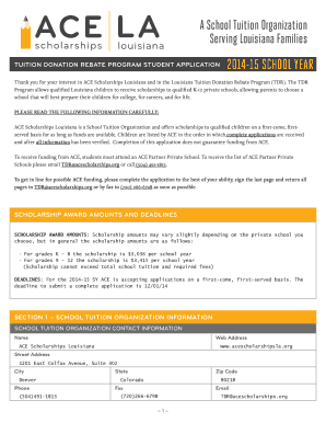 Louisiana Tuition Donation Rebate Program Application