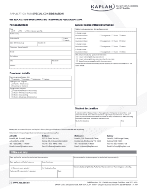 Application for Special Consideration