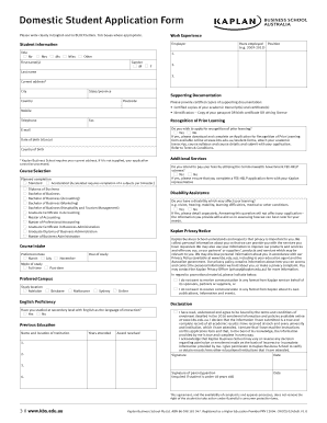 Kaplan Business School Application Form