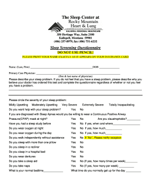 Sleep Screening Questionnaire