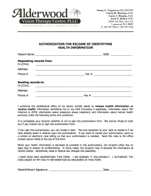 Authorization for Release of Identifying Health Information