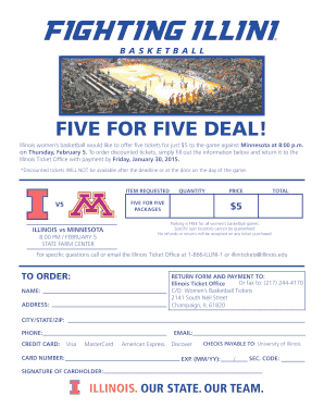 Illinois Women's Basketball Ticket Order Form