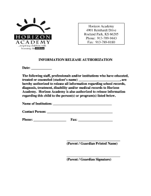 Information Release Authorization Form