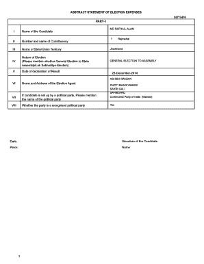 Election Expense Statement Form